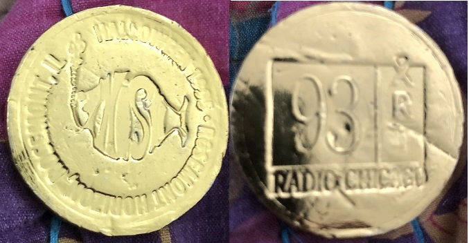 (c) 1995 PHISH (Halloween chocolate coin, both sides)
